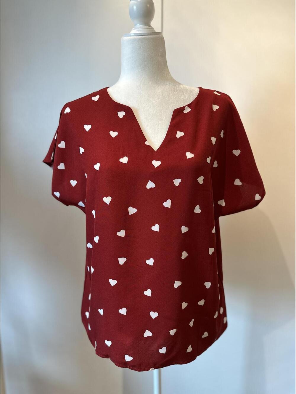 Emery Rose Show Your Love Heart Top Size L